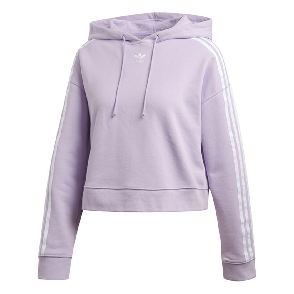Adidas purple cropped hoodie